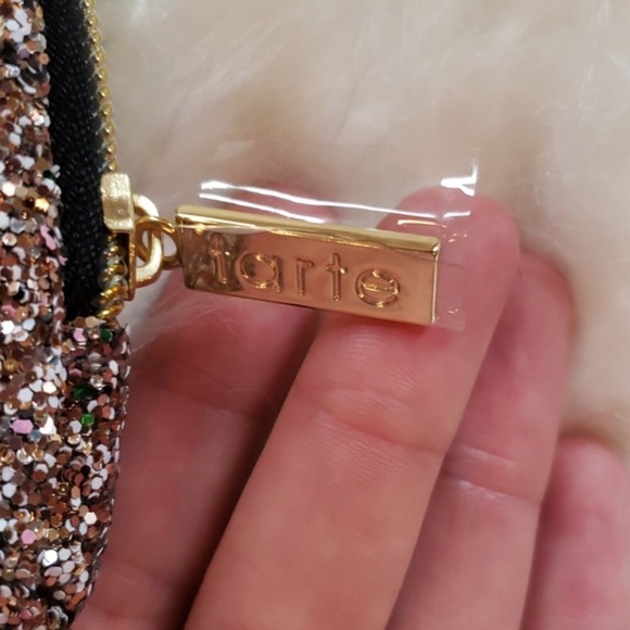 TARTE Glitter Half Moon Makeup Case Clutch NWT - Picture 7 of 8